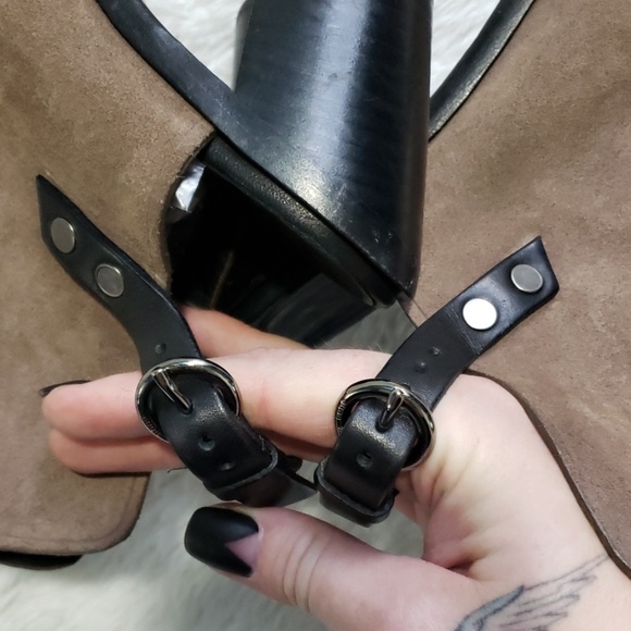 Rag & Bone Wyatt Sandal Taupe Suede Block Heel - Picture 2 of 16